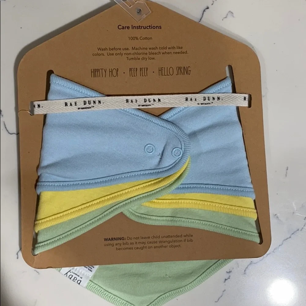NWT Rae Dunn spring baby bib 3 pack